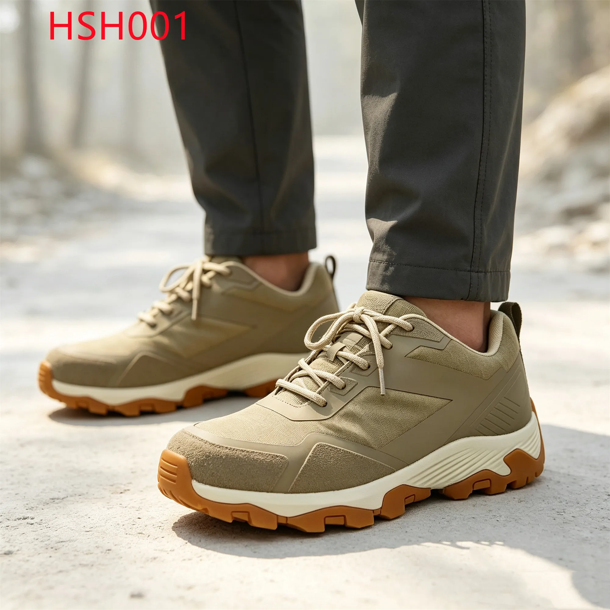 LXG,composite Toe Insert Beige Color Hua Singh Hiking Boots Outdoor Survival Max-cushion EVA+rubber Sole Safety Shoes HSH001