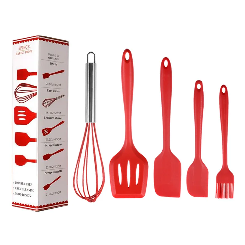 5pcs Baking Set, Kitchenware, Cooking Spoon, Shovel, Silicone Kitchenware  Set
