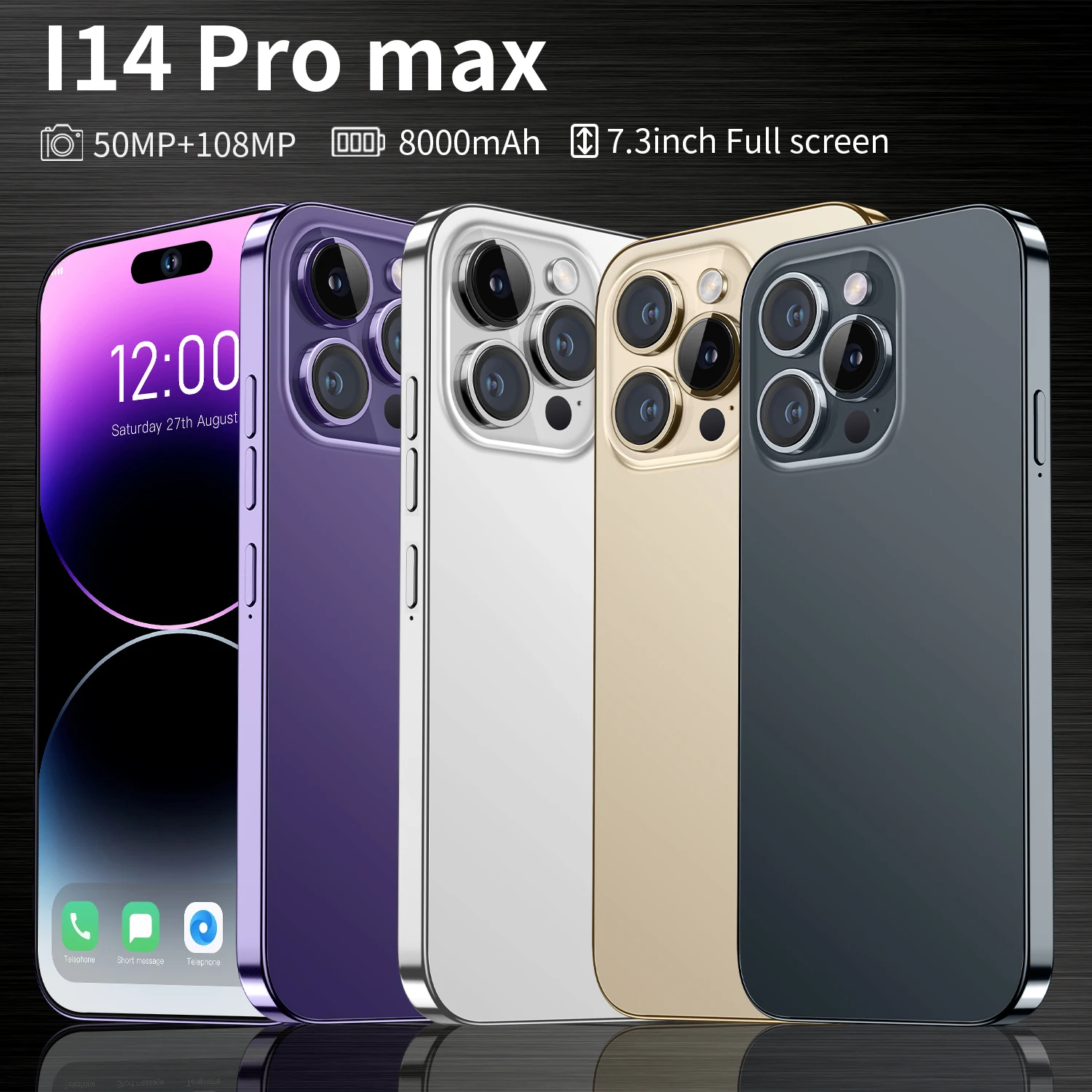 Buy Wholesale China Ready To Ship Free Phone Accessory I14 Pro Max With  Phone Case Original Unlocked Mobile Phones 4g & I14 Pro Max at USD 80