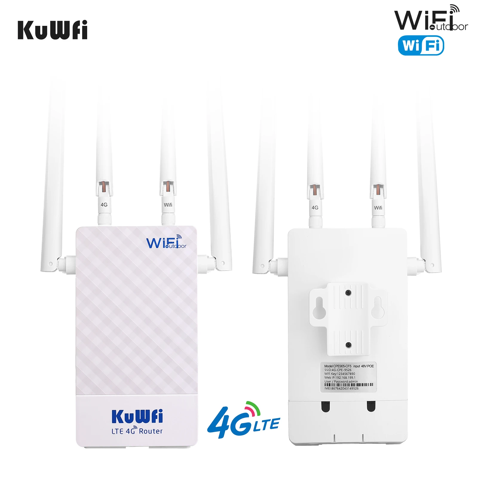 Настроенный KuWFi 4g 5g Wi-Fi маршрутизатор с sim-картой наружной антенной lte и слот для