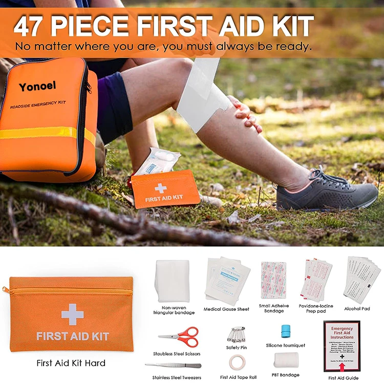 Car Safety Kit Bag Car Emergency Set Roadside Assistance Kit Car First