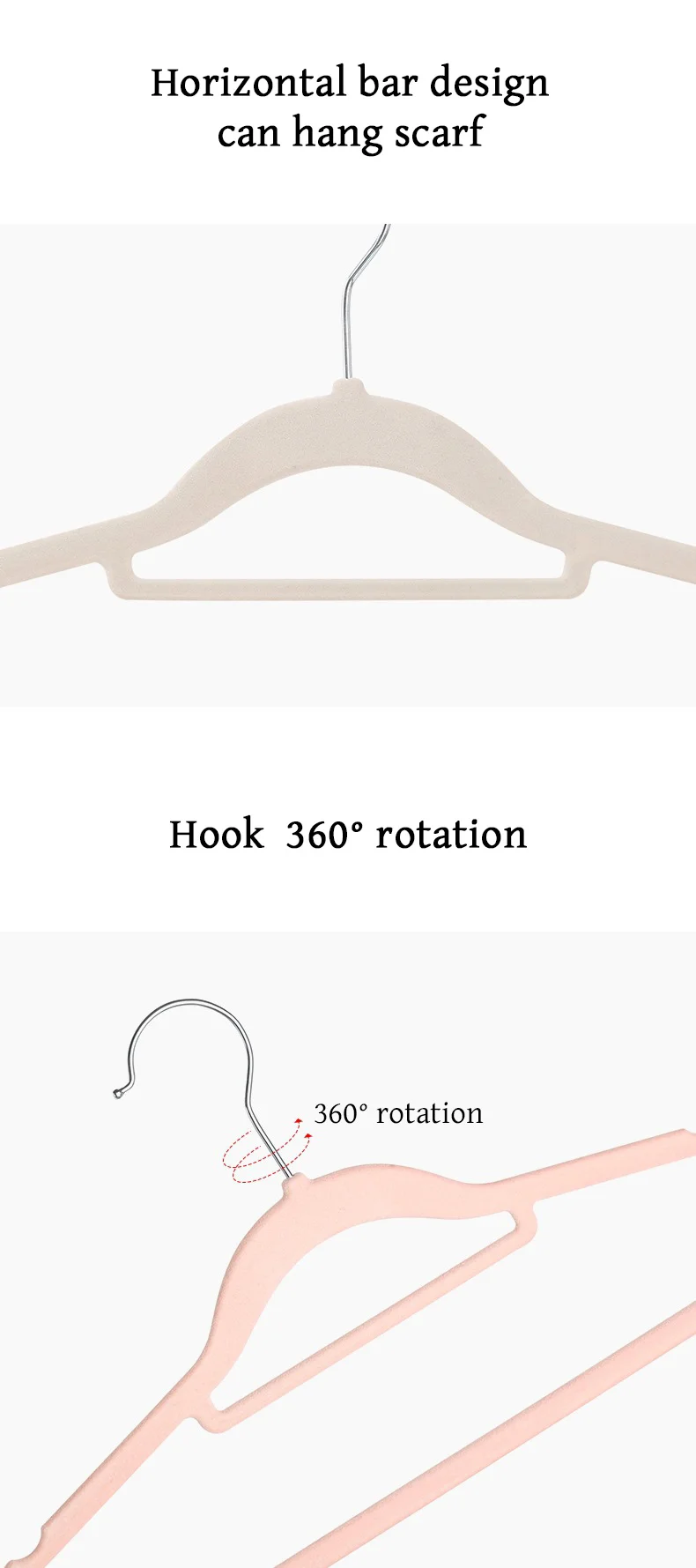 Wholesale Standing Black Coat Hanger Flocking Nonslip Plastic Cloth