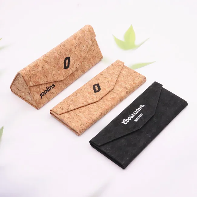 Custom Logo Optical Folding Glasses Case Protective Foldable Triangle Brown Case For Glasses 3771