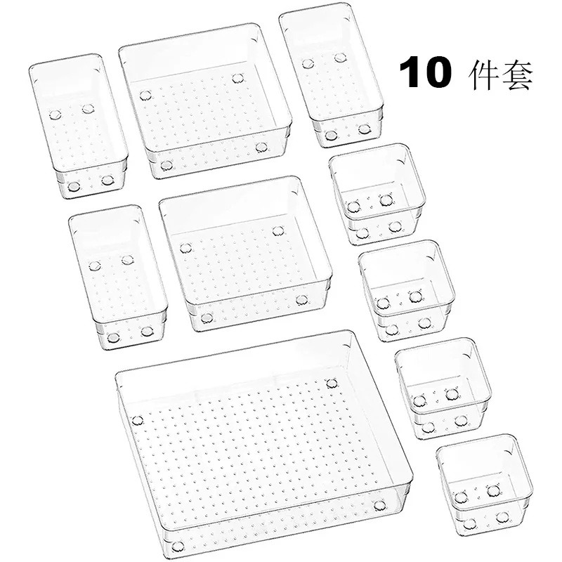 Bathroom Drawer Desk Makeup Drawer Storage Box  Clear Plastic Organizer Box