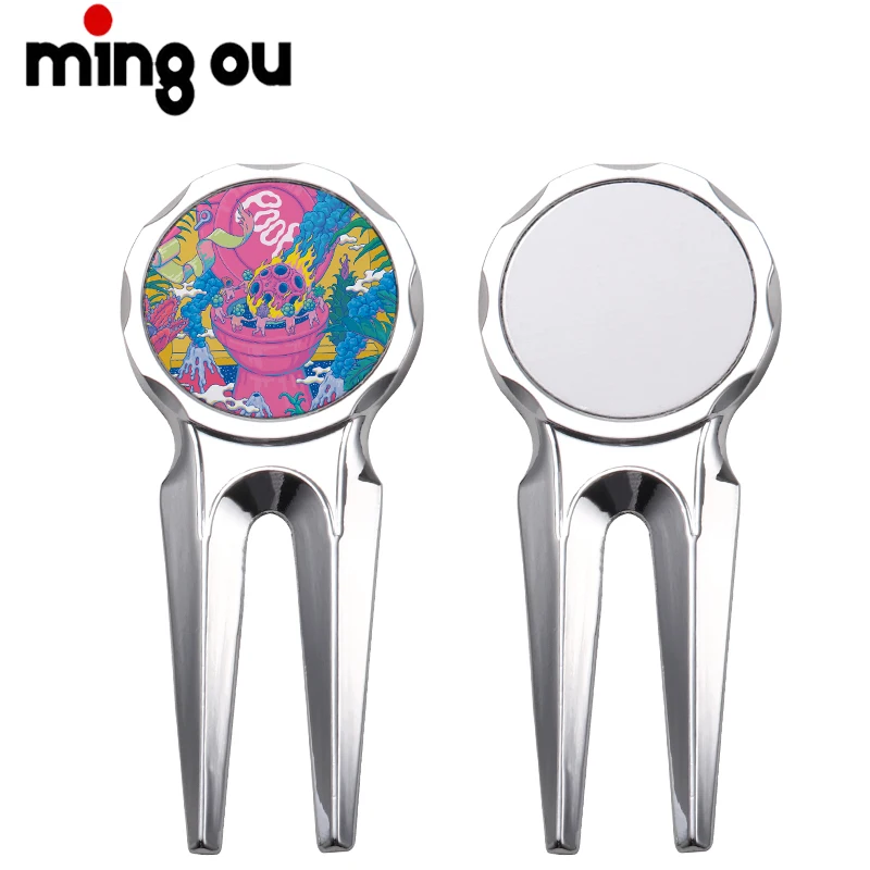 Professional Sublimation Blank Golf Ball Marker Metal Golf Divot Tool