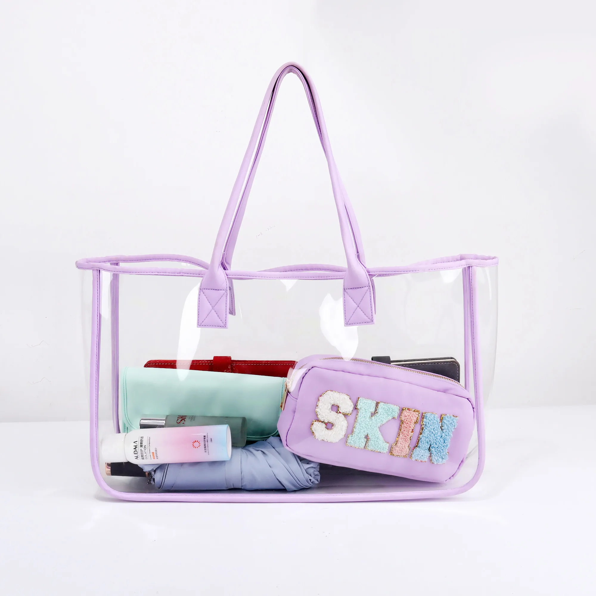 Borsa da donna trasparente in PVC trasparente con Logo personalizzato
