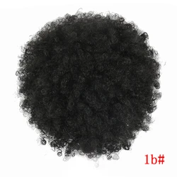 SC009 дешевая короткая афро кудрявая накидка на шнурке шиньон с расчески Синтетический хвост удлинитель волос для женщин