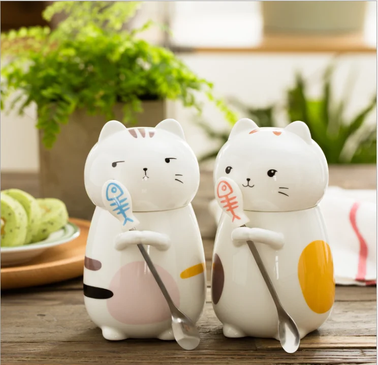 Funny 3D Handle Ceramic Cat Coffee Mug