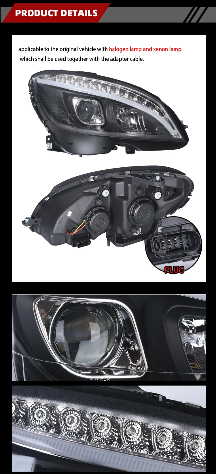 Ece Certification For Mercedes W204 Headlight Mercedesbenz C180 Headlight 20072011 Led Head