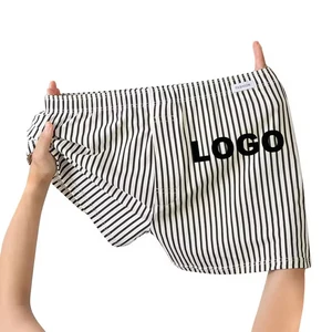 Custom Striped Beach Shorts Men Lounge Underwear Comfort Casual Clothing Running Shorts Men's Cotton Boxer Shorts Lounge Shorts