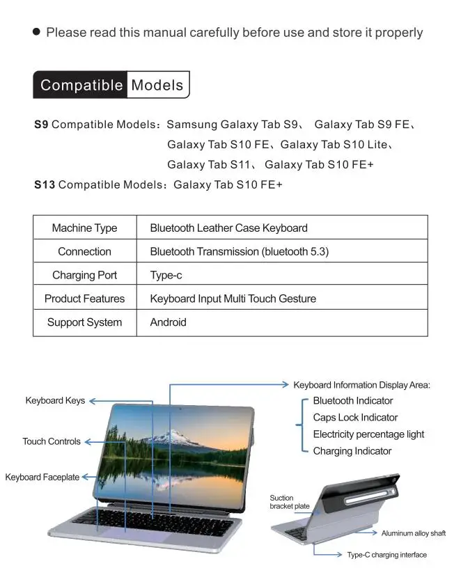 product prime keyboard case for for samsung galaxy tab s10fe  slim magnetic keyboard tablet case with pen holder with multi touch for s9-2