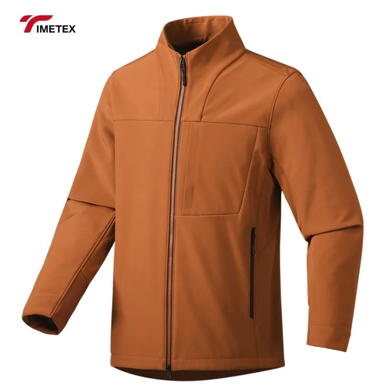 TIMETEX OEM Soft Shell Fleece Windbreaker High Quality Canvas Thin Stand Plain Dyed Logo for Camping Outdoor Use Warm Logo