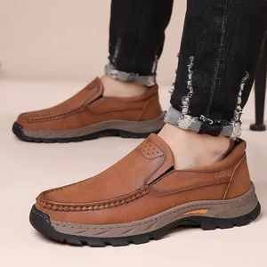 Man Dress Shoes Handmade Men American Style Light Weight Stitching Rubber Full Grain 100% Leather Safety Shoes for Men Original