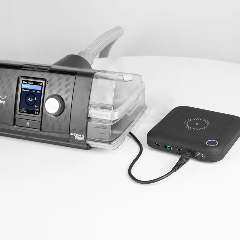 New Portable CPAP Battery Power Bank 24000mah 12V 24V DC Charger PD 60W for Dreamstation Resmed External Battery