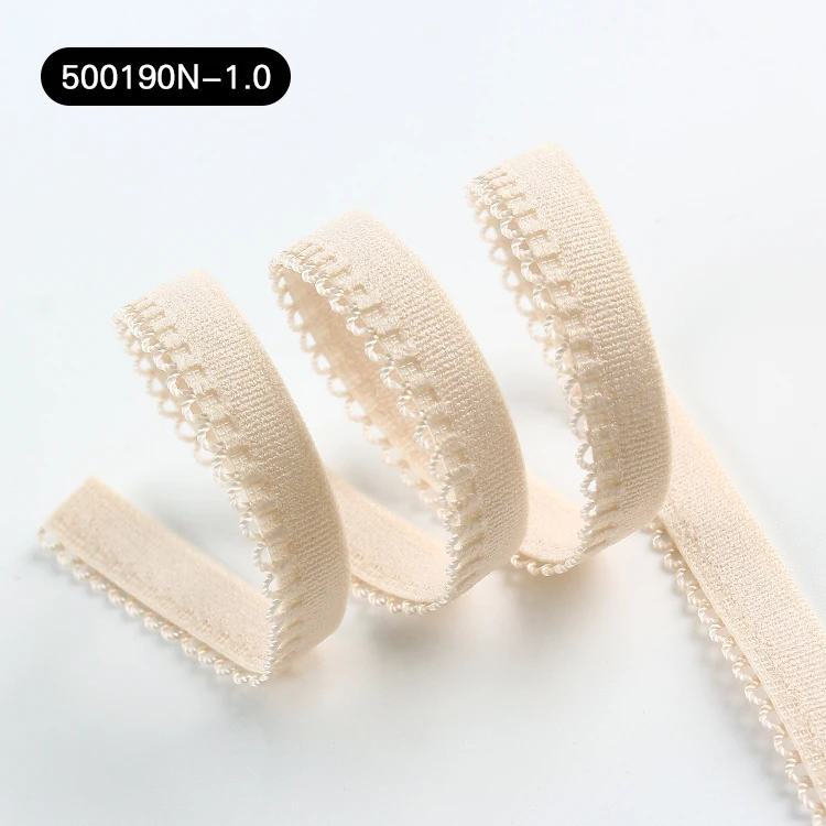 10mm High Elasticity Nylon Facing Picot Underwear Waistband Knitted Elastic Tape for Bra