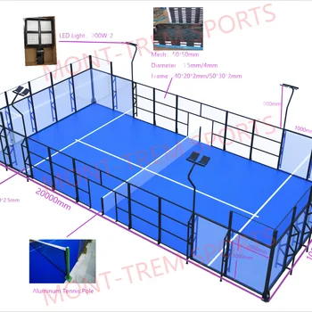 Reinforced Panoramic Padel Court High Quality Steel Tube Padel Tennis Court