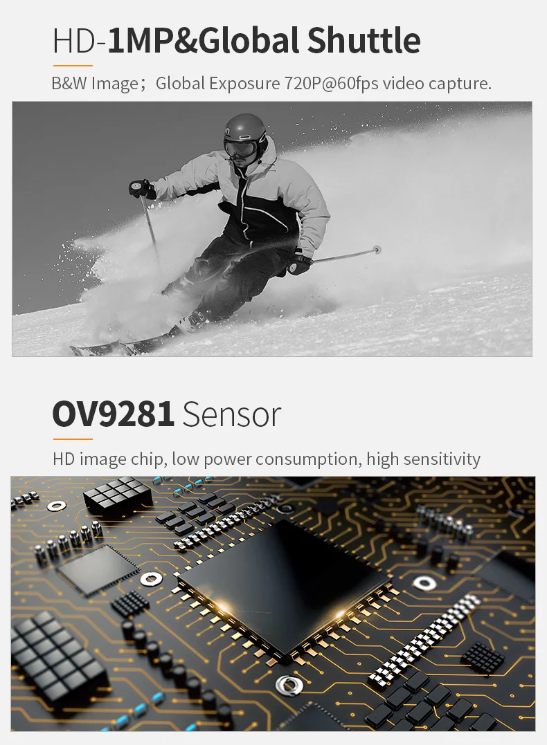 DGZX High Speed Scan OV9281 B&W Sensor Global Shutter HD 720P 60Fps UVC USB2.0 Camera Module for AI Vision插图2