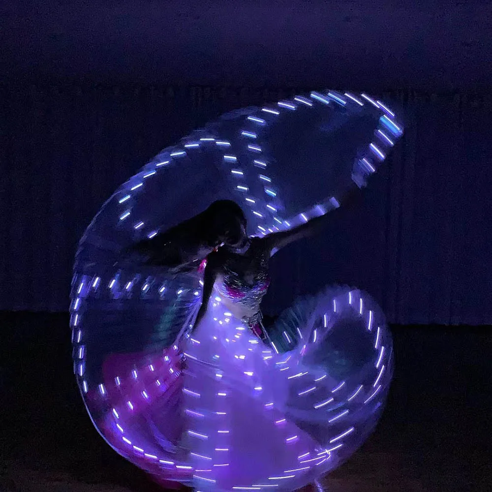 Ailes Lumineuses LED Danse Du Ventre Enfant – Papillon Avec Bâtons Télescopiques, 2 Modes, 3 Piles AAA