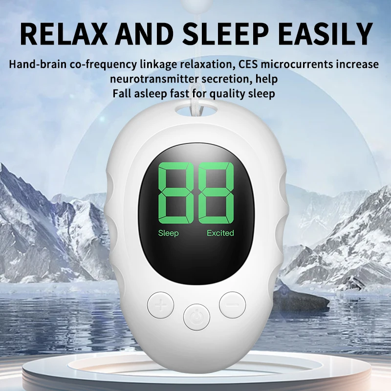 Comfortable Sleep Therapy Device  Relaxing Brain Sleep Device Microcurrent Heating Hand Warmer Hand Grip Pulse Sleep Aid