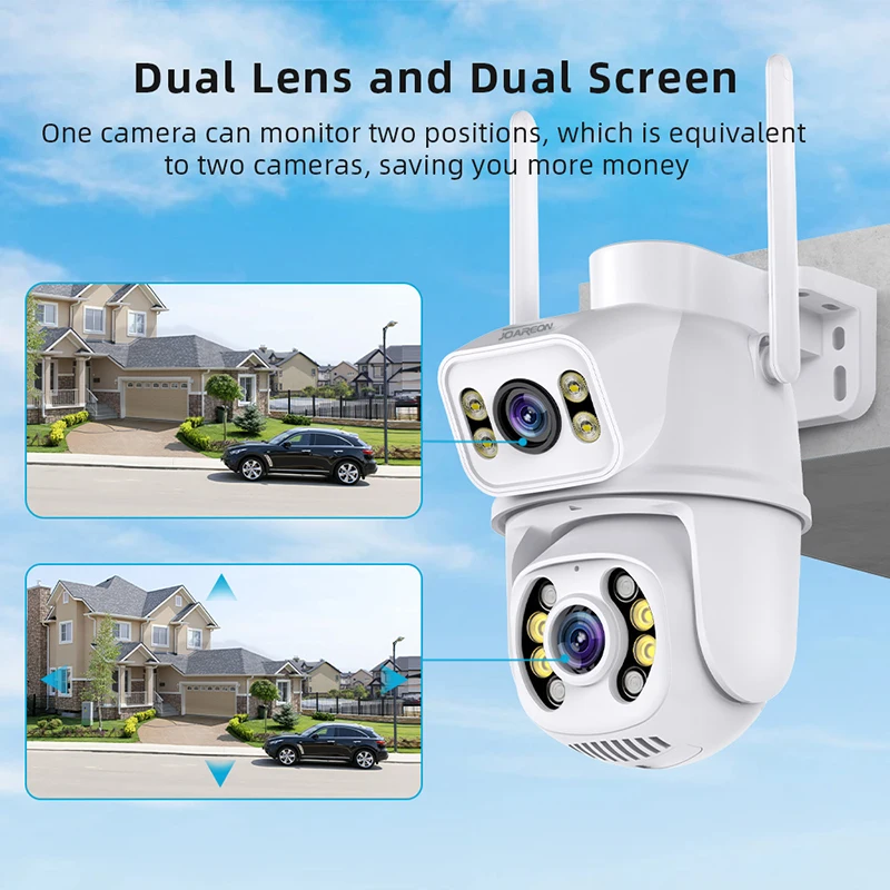 Joareon Dual Screen Alarm Linkage Icsee 6mp 8mp 4k Cctv Outdoor Ptz 