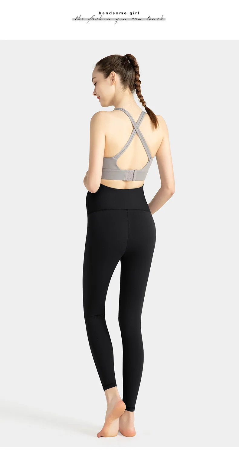 Womens Compression Maternity Workout Leggings Over The Belly Pregnancy Yoga Pants With Pockets 6359