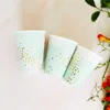 8pcs 270ml paper cups hot stamping mint green ink painting