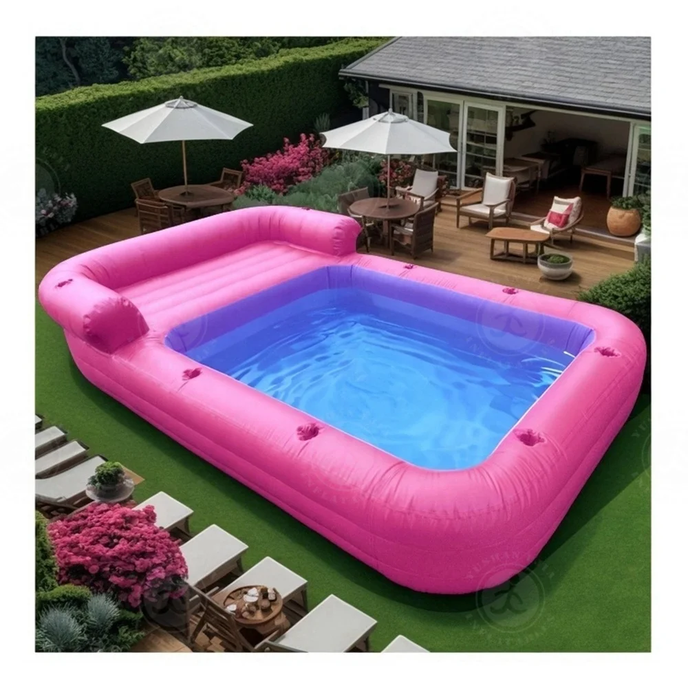 Commercial Lounge Pool Inflatable Adult Summer Party Inflatable Lounge Pool Built Bench Sofa Pool for Family