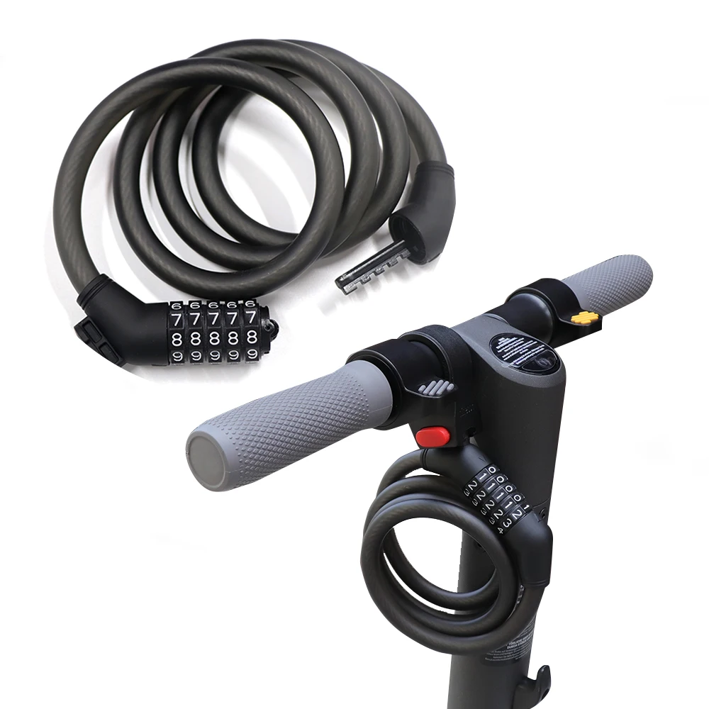 EU Warehouse Stock Electric Scooter Steel Wire Password Lock Four Padlock Anti-Theft Cable Lock Bike Security Password Lock