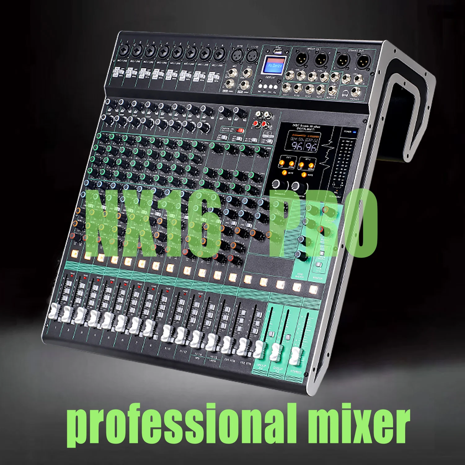 GAX-NX16 Audio Mixer for Stage: 4 AUX Sends, MP3 Playback, 16