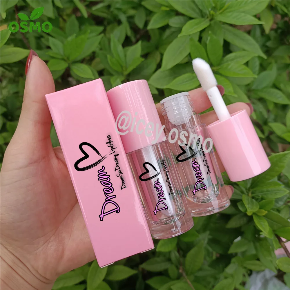 Osmo 6ml 8ml 10ml Big Applicator Lip Gloss Containers Custom logo Empty clear Lipgloss Wand Tubes with Boxes