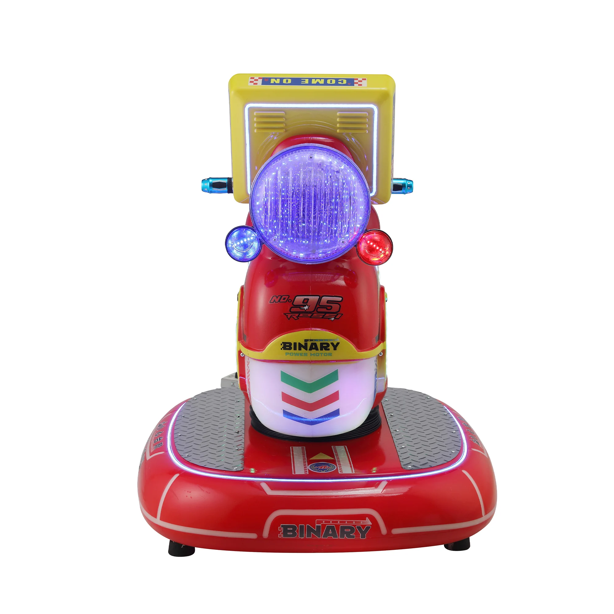 Factory Price Coin-OperatedKids Electric Toy Car Rocking Swing 3D Motorcycle Swaying Car English Language Shipped to Mall