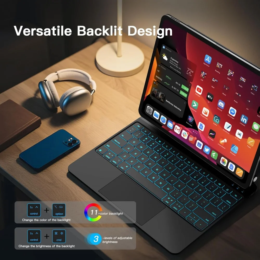 product magic keyboard case for ipad air 13 inch for ipad pro 129 inch flexible backlit keys multi touch trackpad laudtec-6