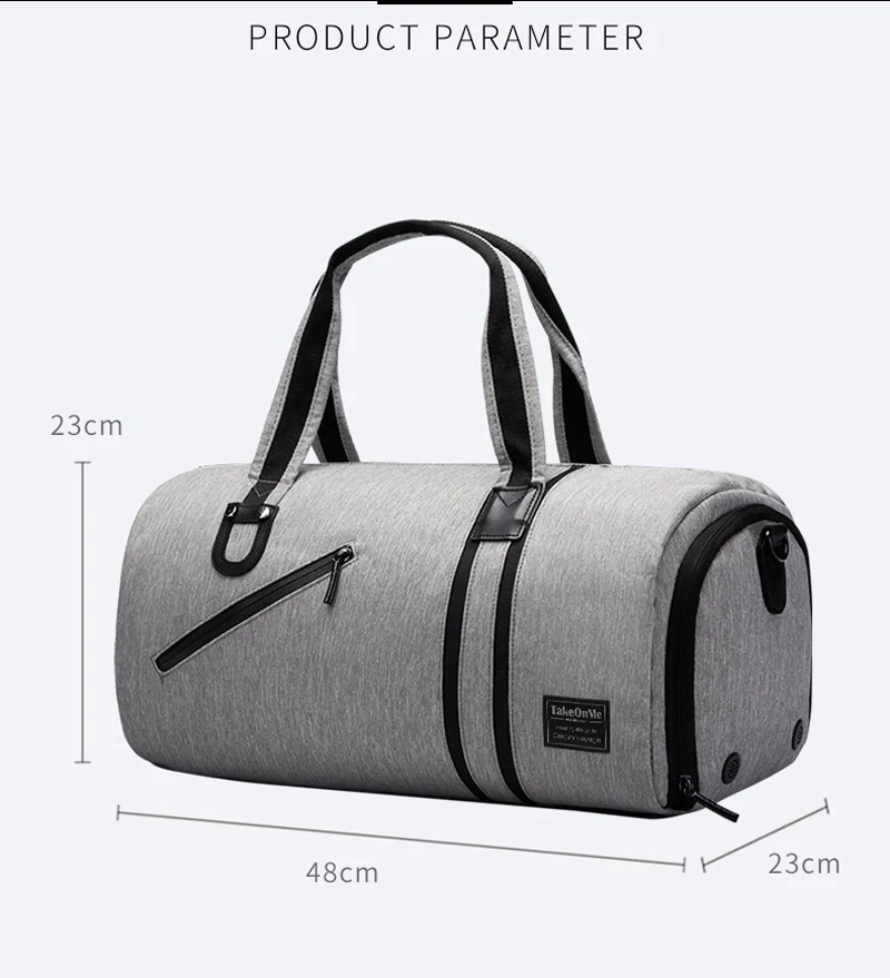 Large capacity sport gym travel unisex multifunction foldable weekender travelling dry wet separation duffle travel bags