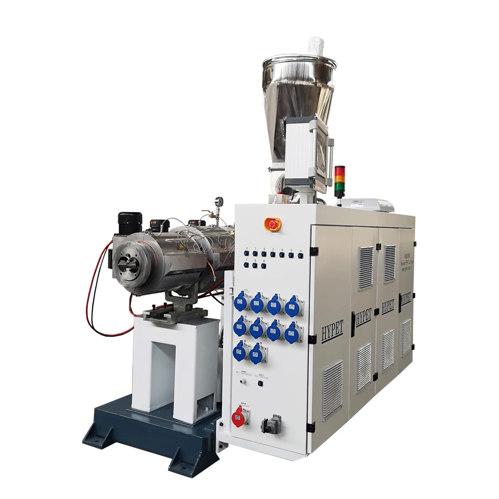 Two Hoppers for PVC and Calcium Carbonate Conic Parallel Twin Screw Plastic Extruders with Color Small Feeding Hopper