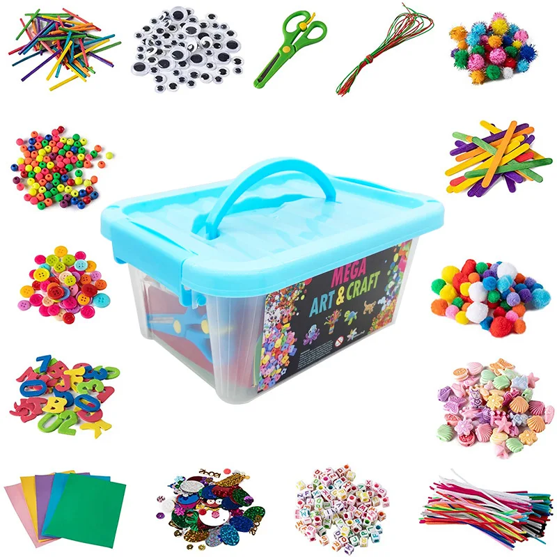 Arts And Crafts Supplies Kit For Kids- 1500+ Piece Box Of Crafting