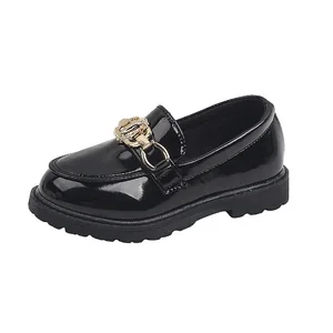 Performance Party Dress Pu Leather Flat Shoes Boys Girls Dress Shoes Spring Autumn Children Loafer Shoes