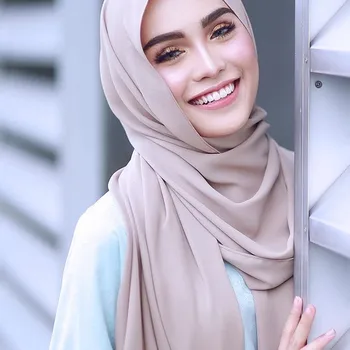 women plain bubble chiffon scarf hijab wrap solid color shawls headband muslim hijabs scarves/scarf 60 color