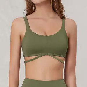 TOPKO Gather Beautiful Back Sports Bra Female Nude Yoga Bra Outside Wear Dance Running Fitness Yoga Top