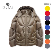 Winter white duck down Jacket heavy Men's Puffer Jacket Plus Size Thick 100%Nylon Warm Quilted Bubble Padded Hood Coat for men