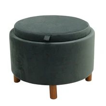 2022 High Quality Wholesale Price Living Room Home Buttons Modern Stool Fabric Storage Floor Pouf Ottoman