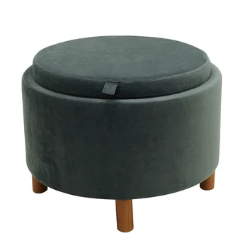 2022 High Quality Wholesale Price Living Room Home Buttons Modern Stool Fabric Storage Floor Pouf Ottoman