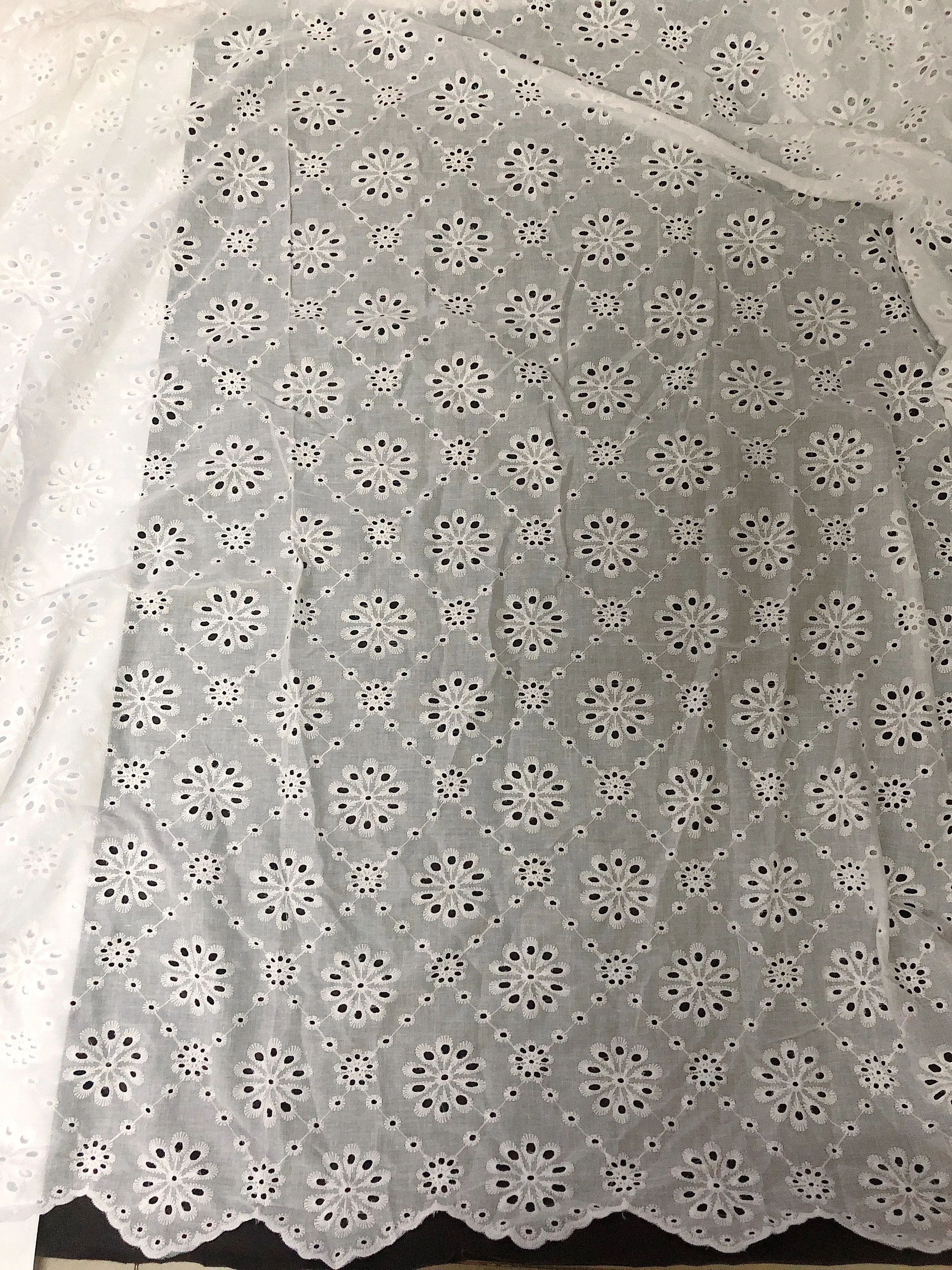 n*）様 Cording Embroidery Detail Cotton Ov SS220301-EMB18 Lt. Blue Floral Cord Embroidery on Nylon Mesh -