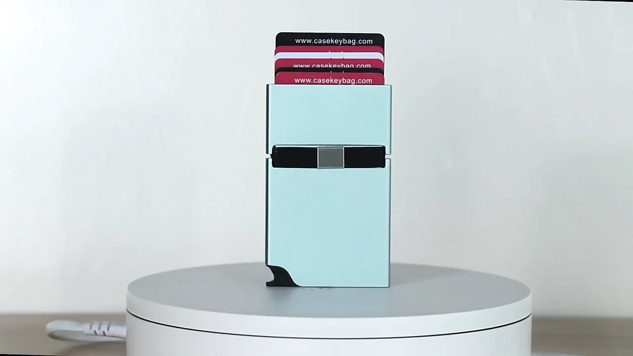 Mens Wallet Minimalist Aluminum Card Holder with RFID Protection