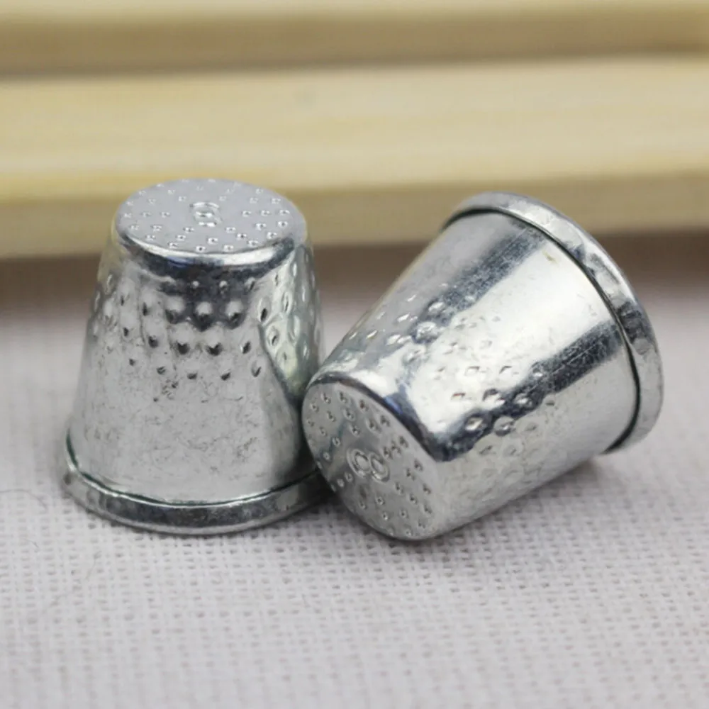 Pack of 5 - Silver Metal Thimbles - Finger Protector Sewing Grip Shield  Protector