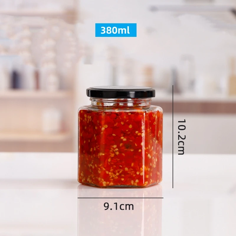 Hot Selling 280ml 380ml 500ml 730ml Honey Jar Pickle Jar Glass Bottle