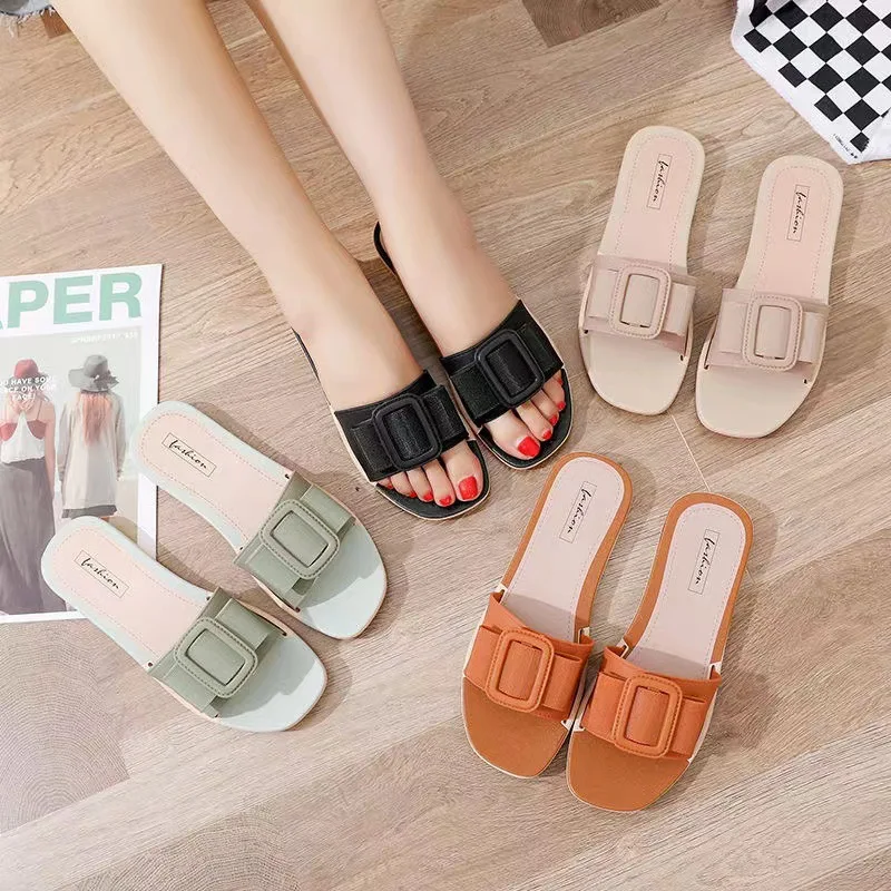 Sandals Outdoor Summer Slippers Female Student Dormitory Muller Shoes ...