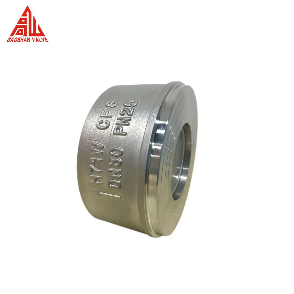H71W Check Valve 2 Inch CF8 CF8M Stainless Steel Wafer Spring Check Valve