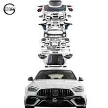 W205 to W206 car bumper For Mercedes Benz W205 Class upgrade 2024 W206 C63 AMG bodykit bonnet headlights parachoques delantero