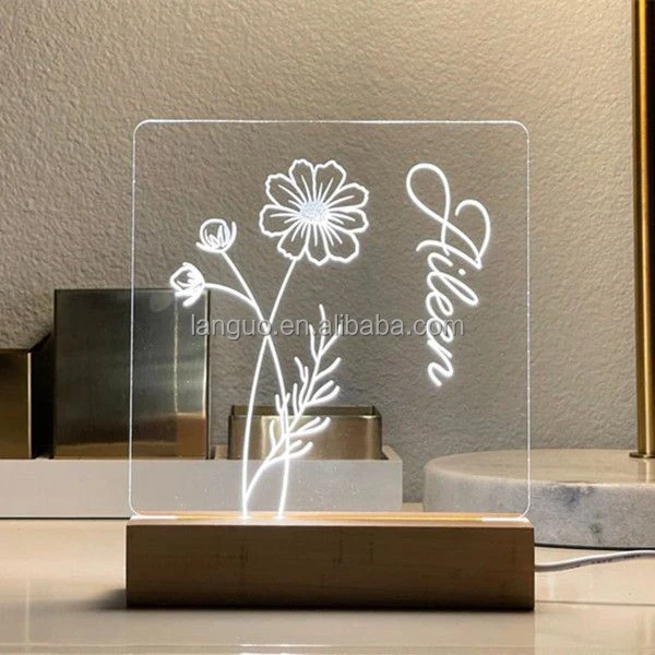 Diy Message Acrylic Writing Board Desktop 3d Led Luminous Acrylic Message Board Buy Acrylic