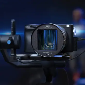 SIRUI 50mm F1.8 1.33X Full Frame Fixed Focus Wide-Angle Anamorphic Lens for E Mount Blue Falre product image